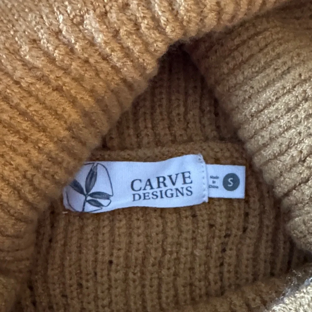 Women’s Carve Design Mustard Cowl Neck Sweater - Picture 2 of 3